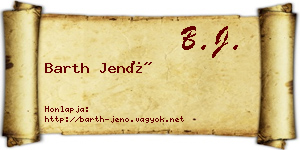 Barth Jenő névjegykártya